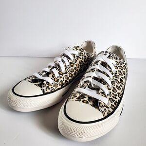 Converse Leopard Print Sneakers with White Laces Women's Size 7